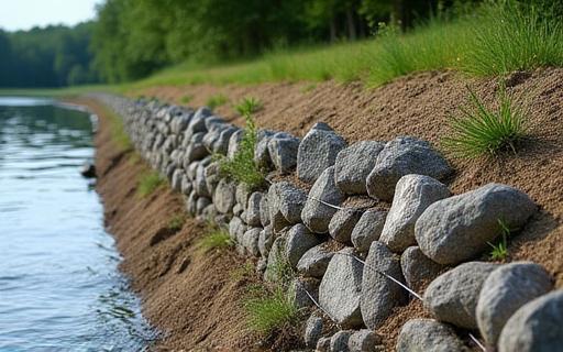Gabion wall for erosion control